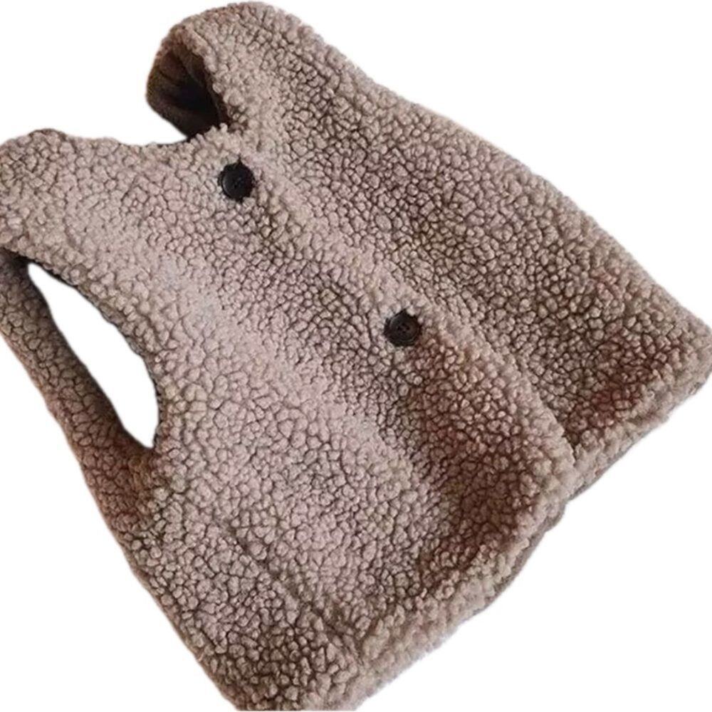 New khaki colored wooly warm kids vest 24 months